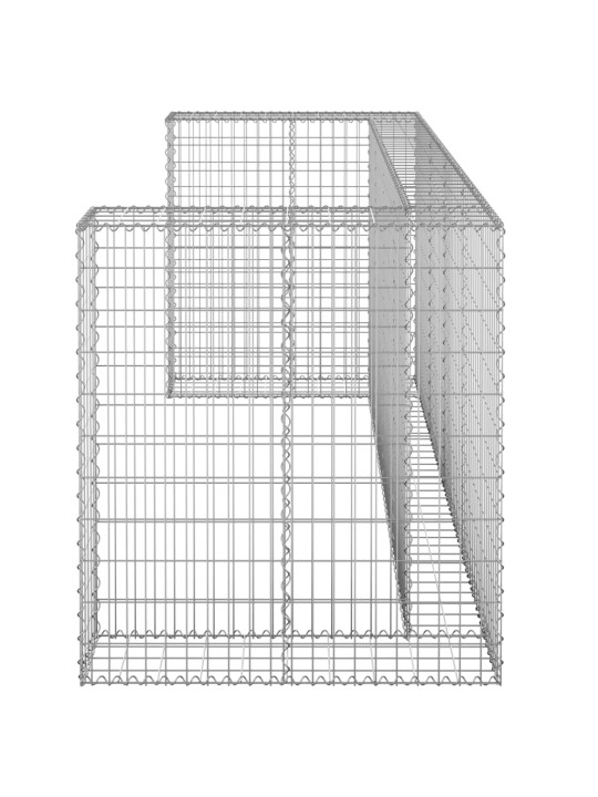 Gabionová zástěna pro popelnice pozinkovaná ocel 254x100x110 cm