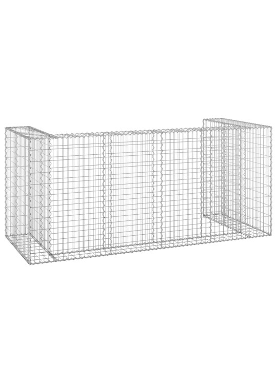 Gabionová zástěna pro popelnice pozinkovaná ocel 254x100x110 cm