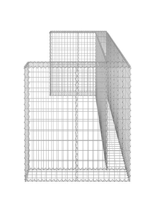 Gabionová zástěna pro popelnice pozinkovaná ocel 325x100x110 cm