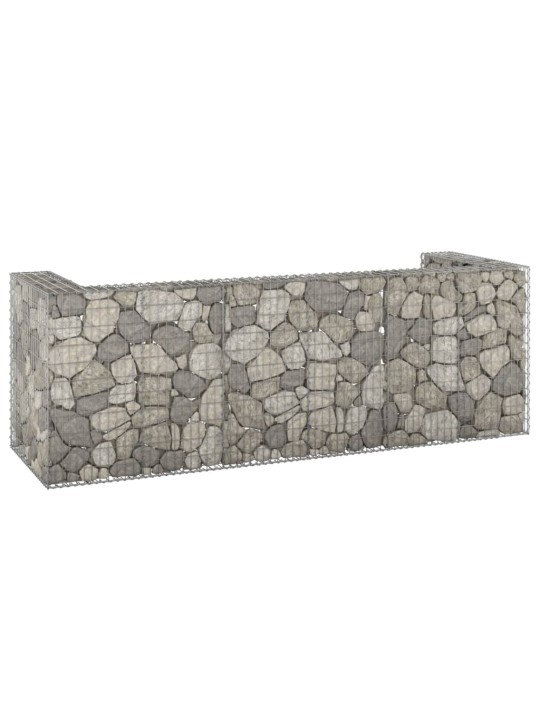 Gabionová zástěna pro popelnice pozinkovaná ocel 325x100x110 cm