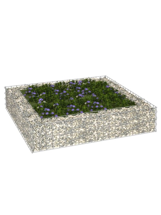 Gabionový vyvýšený záhon pozinkovaná ocel 100 x 100 x 20 cm