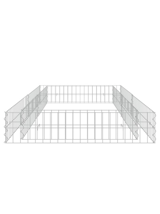 Gabionový vyvýšený záhon pozinkovaná ocel 200 x 100 x 20 cm