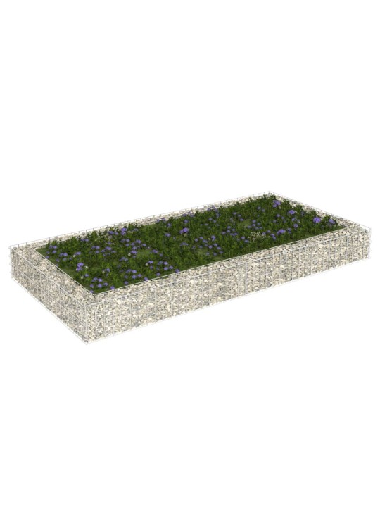 Gabionový vyvýšený záhon pozinkovaná ocel 200 x 100 x 20 cm