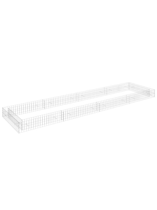 Gabionový vyvýšený záhon pozinkovaná ocel 400 x 100 x 20 cm