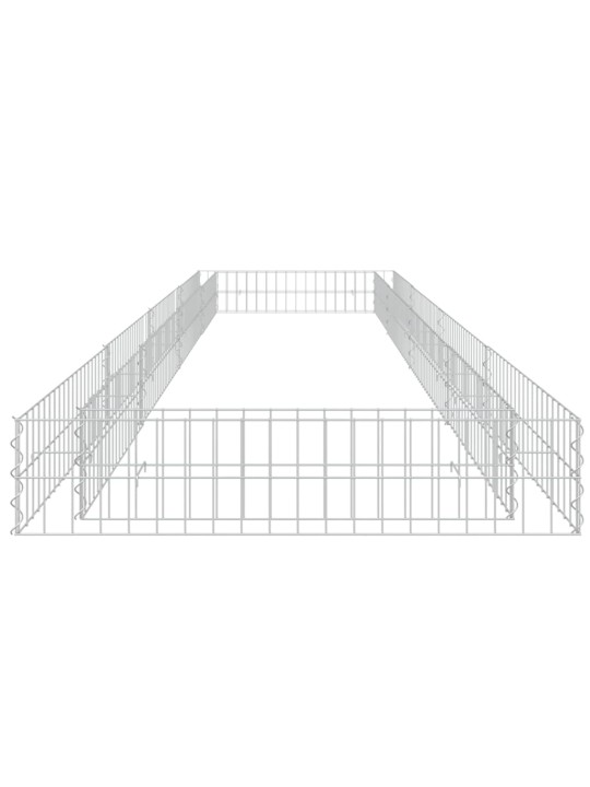 Gabionový vyvýšený záhon pozinkovaná ocel 400 x 100 x 20 cm