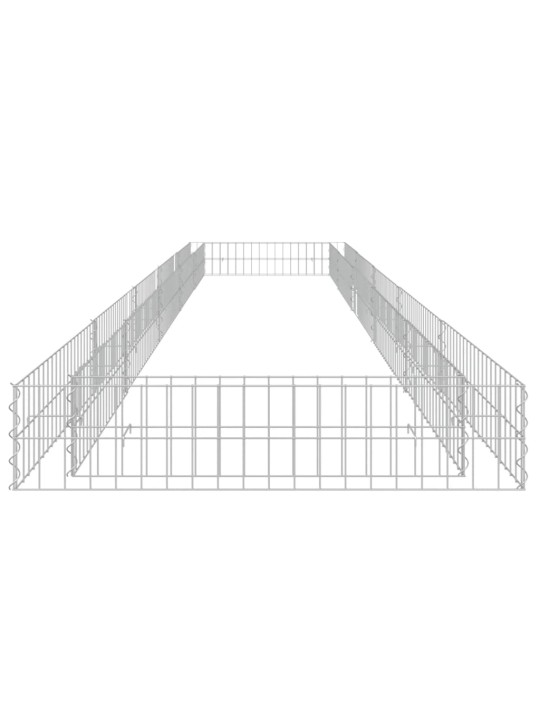 Gabionový vyvýšený záhon pozinkovaná ocel 500 x 100 x 20 cm