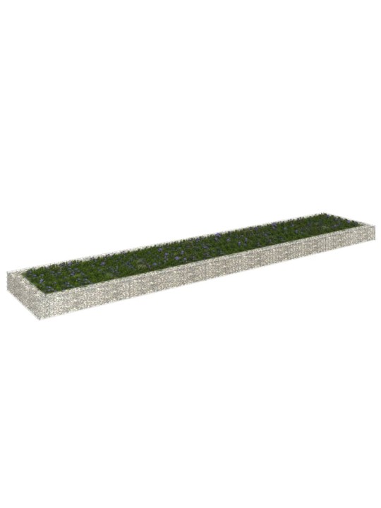 Gabionový vyvýšený záhon pozinkovaná ocel 500 x 100 x 20 cm