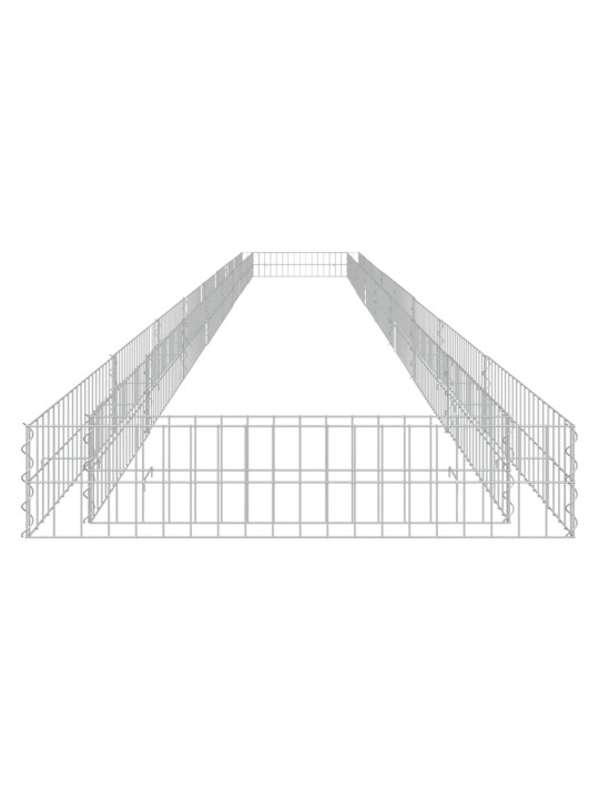 Gabionový vyvýšený záhon pozinkovaná ocel 800 x 100 x 20 cm