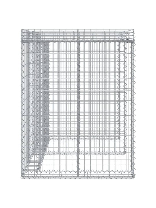 Gabionová stěna na popelnice 192x91x120 cm pozinkované železo