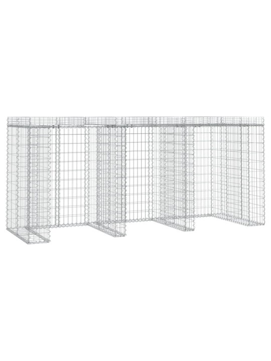 Gabionová stěna na popelnice 270x91x120 cm pozinkované železo