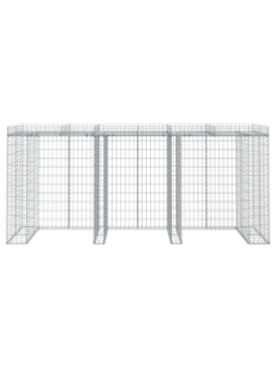 Gabionová stěna na popelnice 270x91x120 cm pozinkované železo