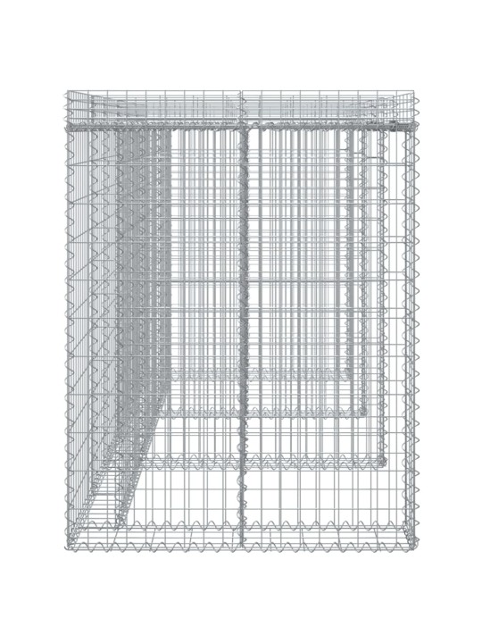 Gabionová stěna na popelnice 270x91x120 cm pozinkované železo