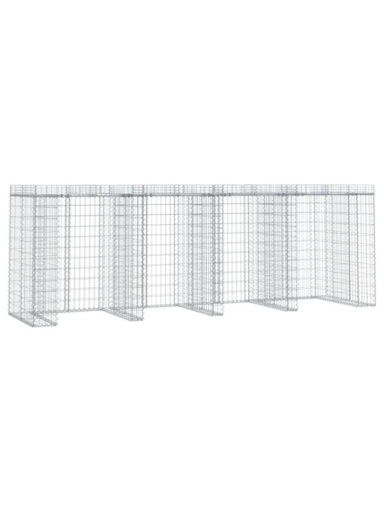 Gabionová stěna na popelnice 350x91x120 cm pozinkované železo