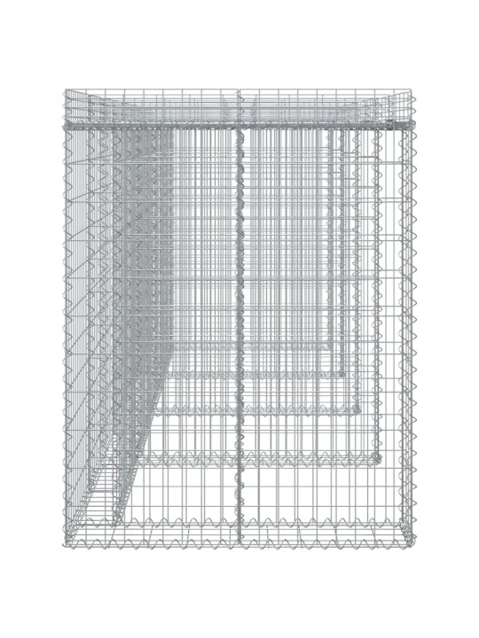Gabionová stěna na popelnice 350x91x120 cm pozinkované železo