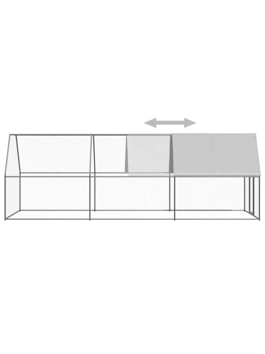 Venkovní klec pro kuřata 2 x 6 x 2 m pozinkovaná ocel