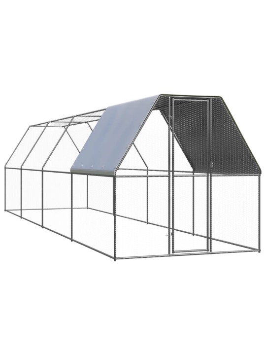 Venkovní klec pro kuřata 2 x 8 x 2 m pozinkovaná ocel