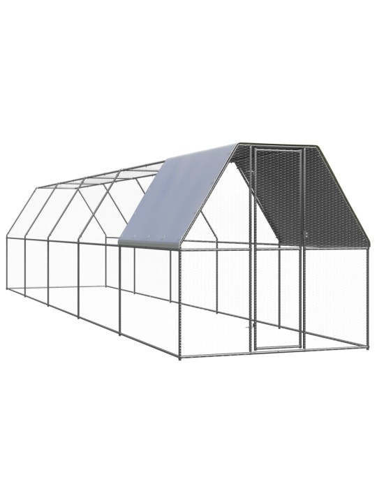 Venkovní klec pro kuřata 2 x 10 x 2 m pozinkovaná ocel