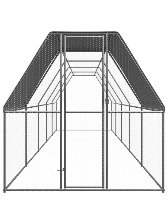 Venkovní klec pro kuřata 2 x 10 x 2 m pozinkovaná ocel