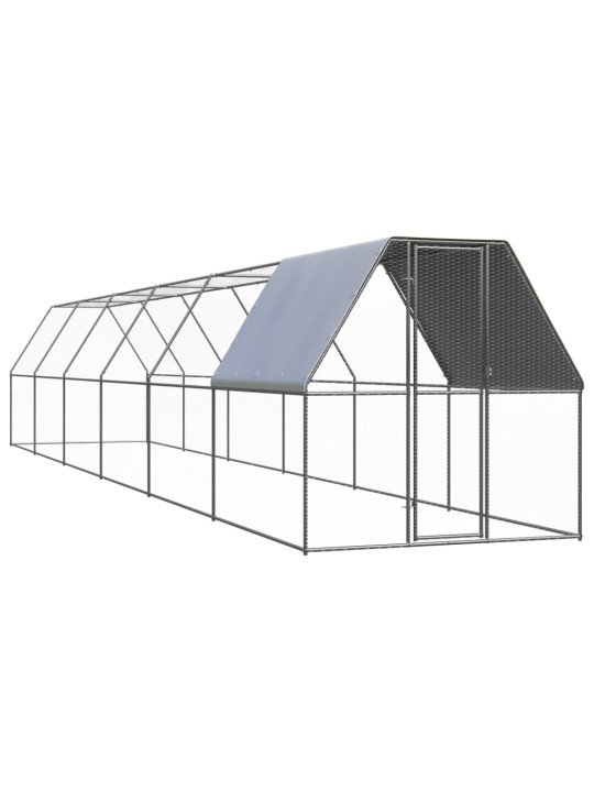 Venkovní klec pro kuřata 2 x 12 x 2 m pozinkovaná ocel