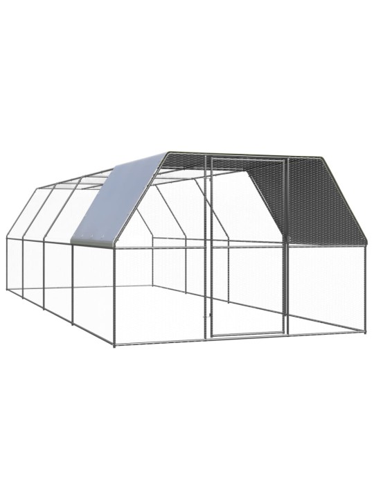 Venkovní klec pro kuřata 3 x 8 x 2 m pozinkovaná ocel
