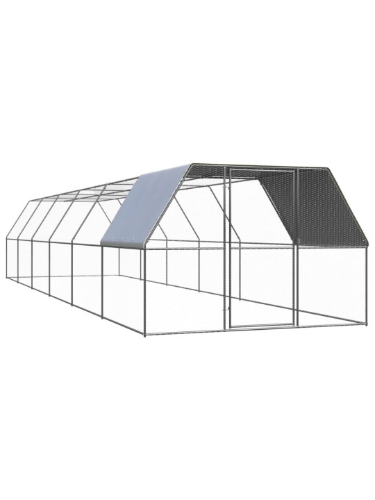 Venkovní klec pro kuřata 3 x 12 x 2 m pozinkovaná ocel