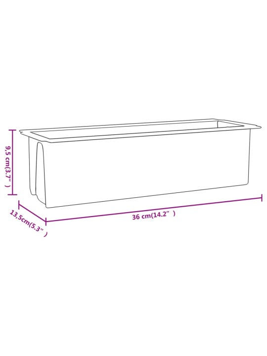 Květinové truhlíky na europalety 12 ks šedé 36x13,5x9,5 cm PP