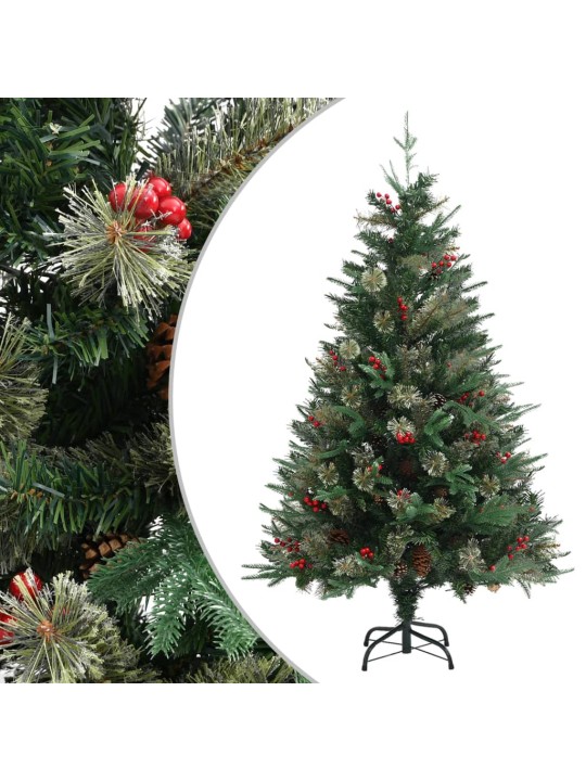 Vánoční stromek s šiškami zelený 120 cm PVC a PE