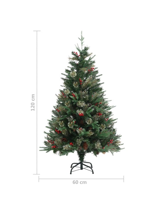 Vánoční stromek s šiškami zelený 120 cm PVC a PE