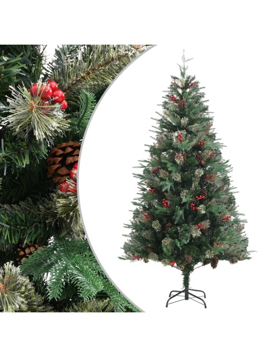 Vánoční stromek se šiškami zelený 195 cm PVC a PE
