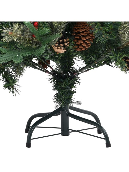 Vánoční stromek se šiškami zelený 195 cm PVC a PE