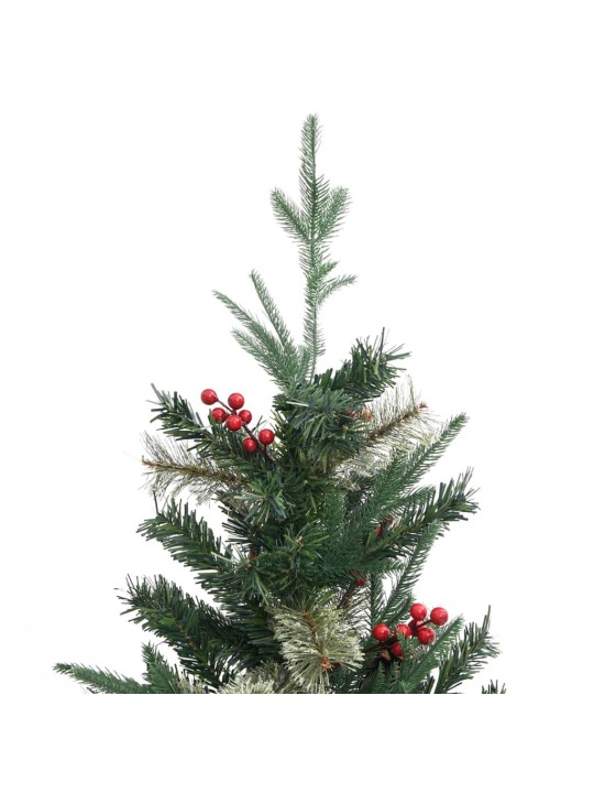 Vánoční stromek se šiškami zelený 225 cm PVC a PE