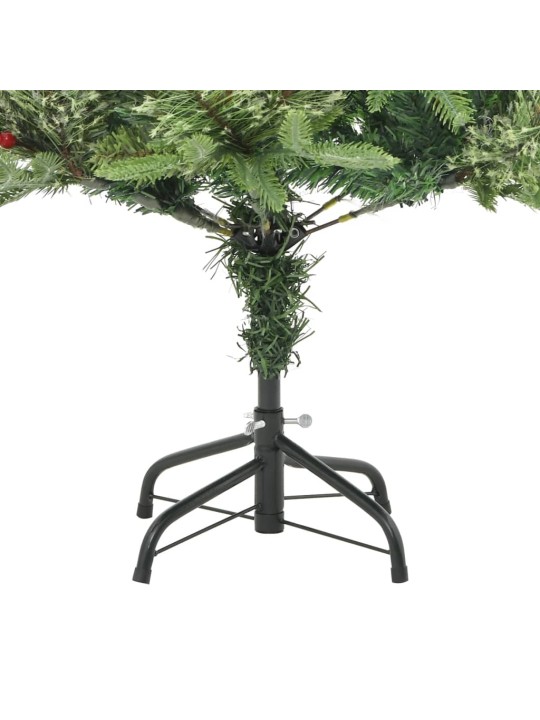 Vánoční stromek s LED a borovými šiškami zelený 120 cm PVC a PE