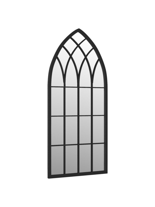 Zahradní zrcadlo černé 70 x 30 cm železo pro použití venku