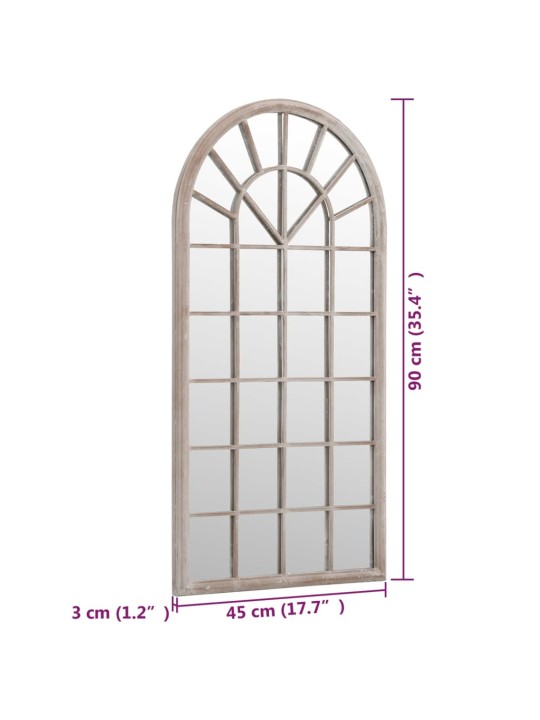 Zahradní zrcadlo pískové 90 x 45 cm železo do exteriéru