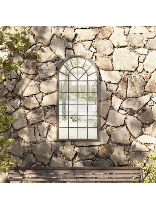 Zahradní zrcadlo pískové 90 x 45 cm železo do exteriéru