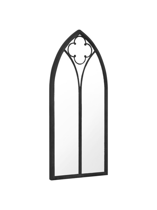 Zahradní zrcadlo černé 100 x 45 cm železo pro použití venku