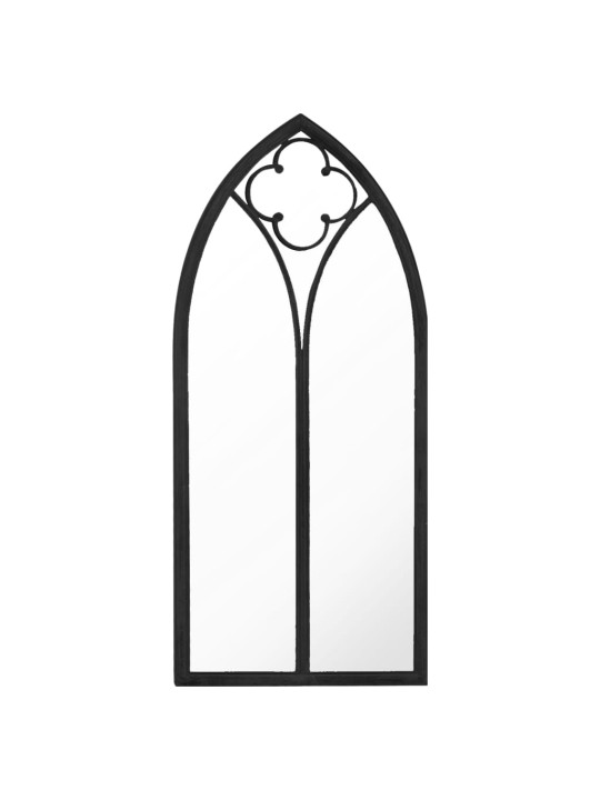 Zahradní zrcadlo černé 100 x 45 cm železo pro použití venku