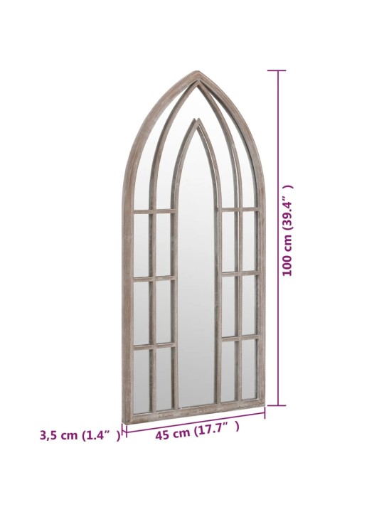 Zahradní zrcadlo pískové 100 x 45 cm železo pro použití venku