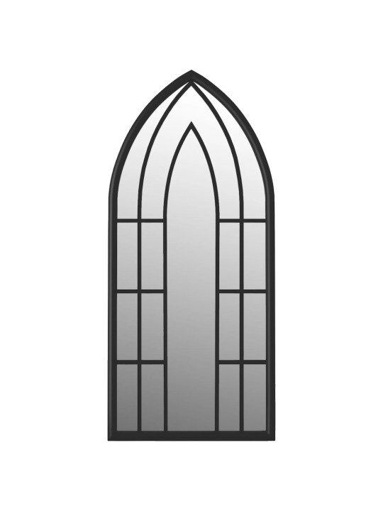 Zahradní zrcadlo černé 100 x 45 cm železo pro použití venku