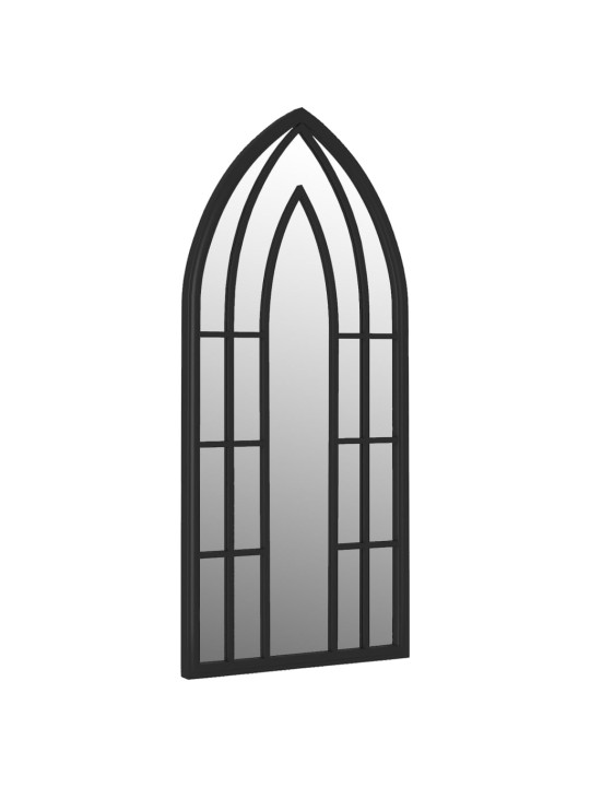 Zahradní zrcadlo černé 100 x 45 cm železo pro použití venku