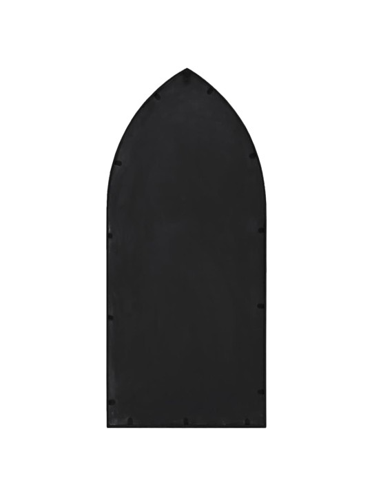 Zahradní zrcadlo černé 100 x 45 cm železo pro použití venku