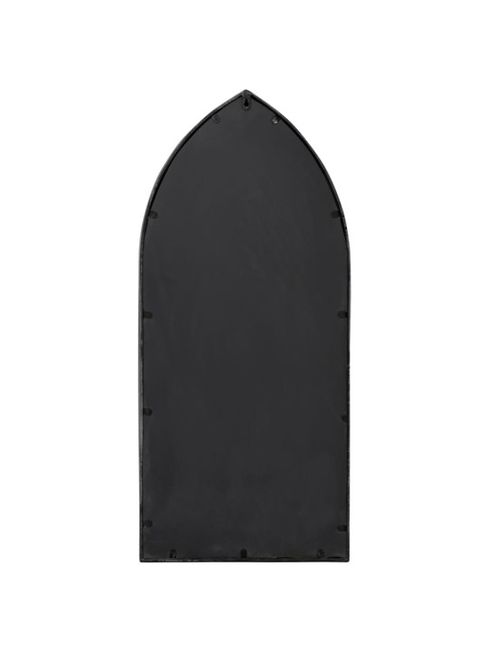 Zahradní zrcadlo černé 100 x 45 cm železo pro použití venku