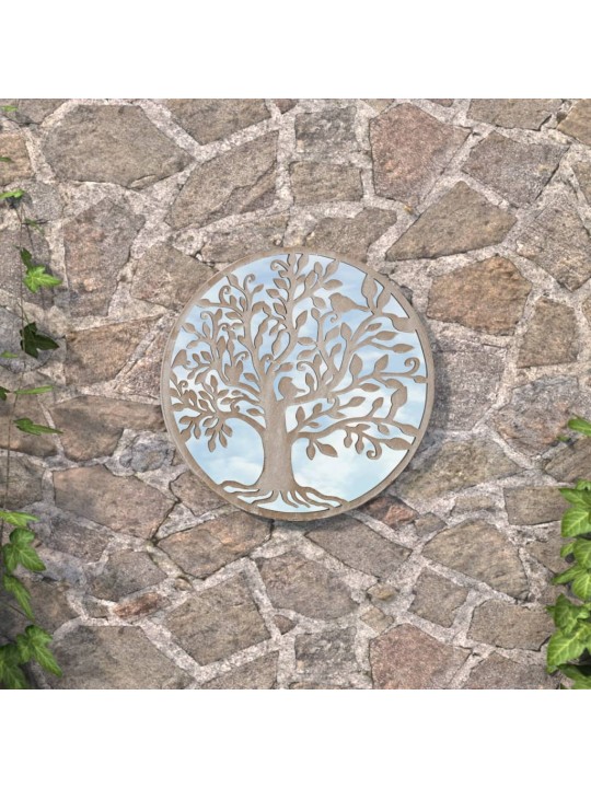 Zahradní zrcadlo pískové 40 x 2,5 cm železo kulaté do exteriéru
