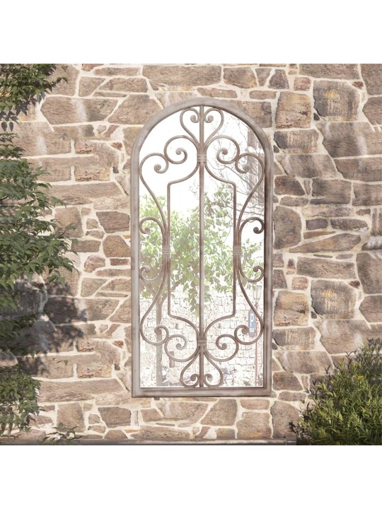 Zahradní zrcadlo pískové 100 x 45 cm železo pro použití venku