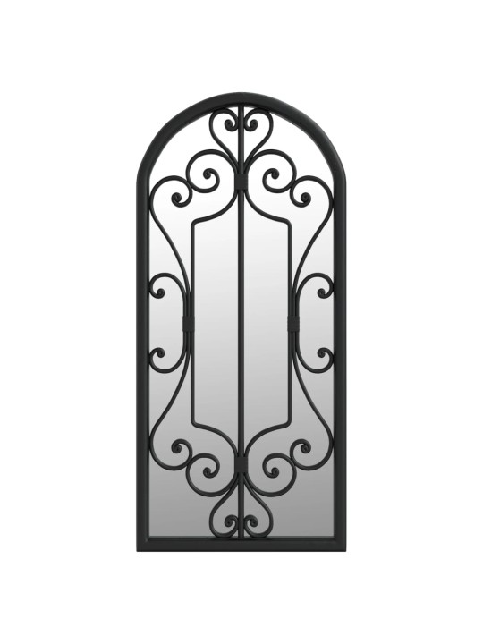 Zahradní zrcadlo černé 100 x 45 cm železo do exteriéru