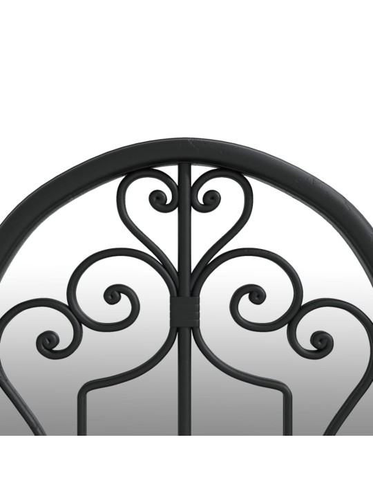 Zahradní zrcadlo černé 100 x 45 cm železo do exteriéru