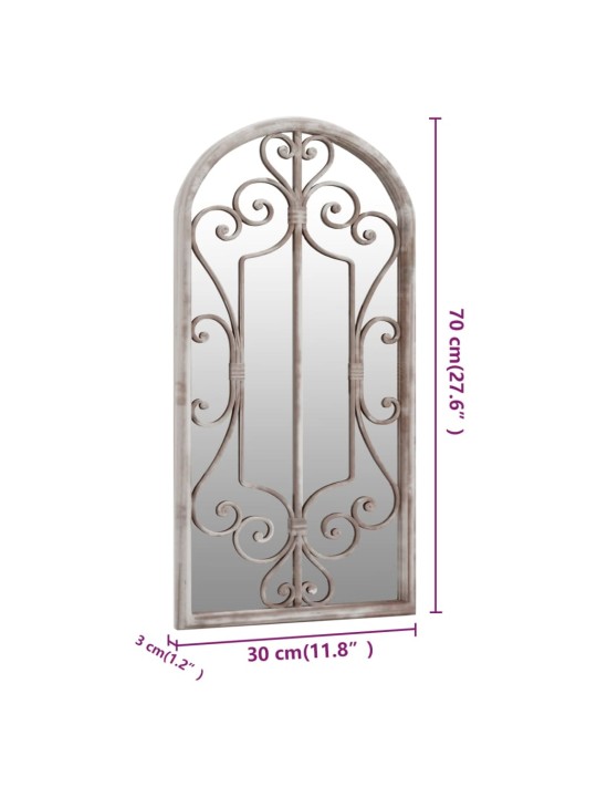 Zahradní zrcadlo pískové 70 x 30 cm železo do exteriéru