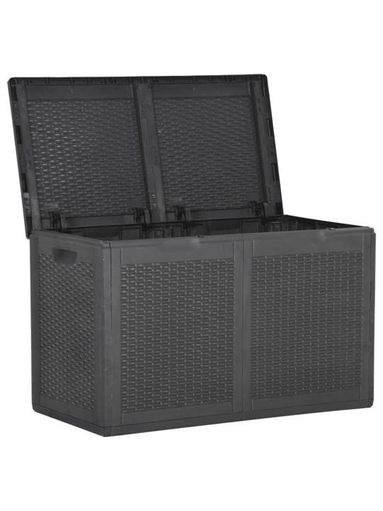 Zahradní úložný box 180 l černý PP ratan