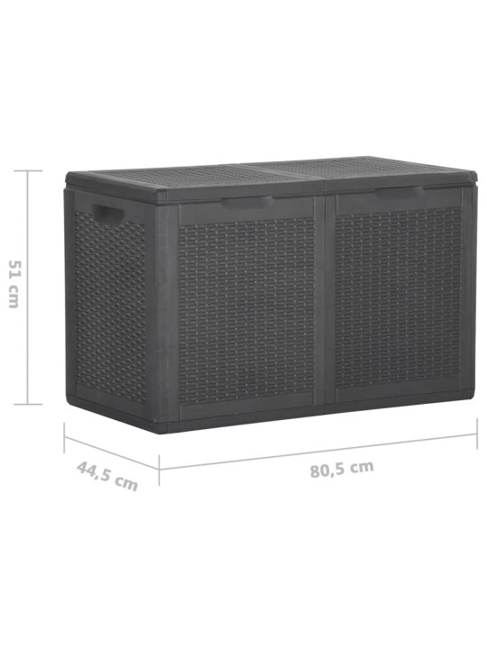 Zahradní úložný box 180 l černý PP ratan