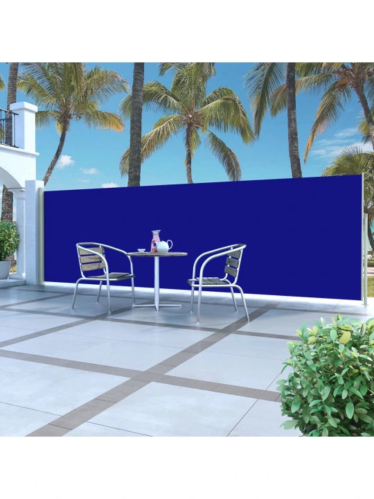 Zatahovací boční markýza 160 x 500 cm modrá